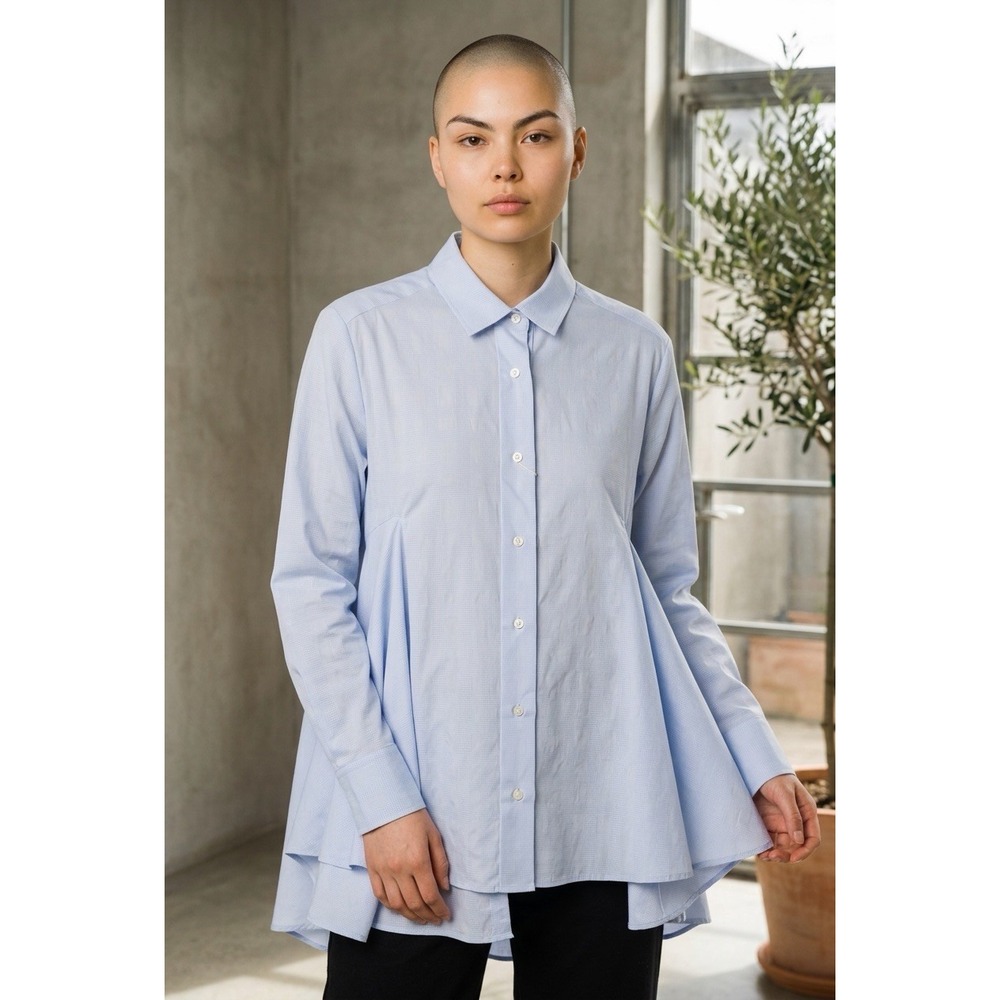 New Palmer Harding  Blouse Top  Blue pique UK 16